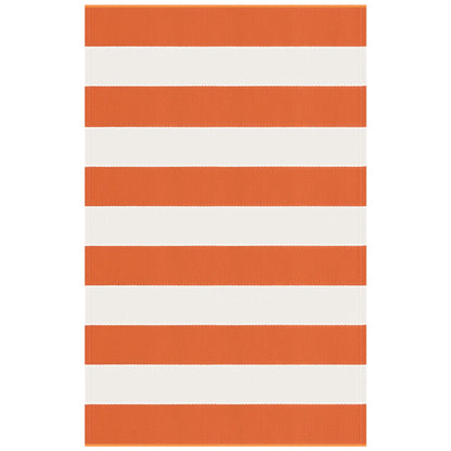 KOZYFLY Striped Rug 27.5x43 Inches Orange and White Halloween Fall Front Door Rug Hand Woven Area Rugs Washable Outdoor Doormats Indoor Entrance Mat for Front Porch Kitchen Entryway Patio Holiday