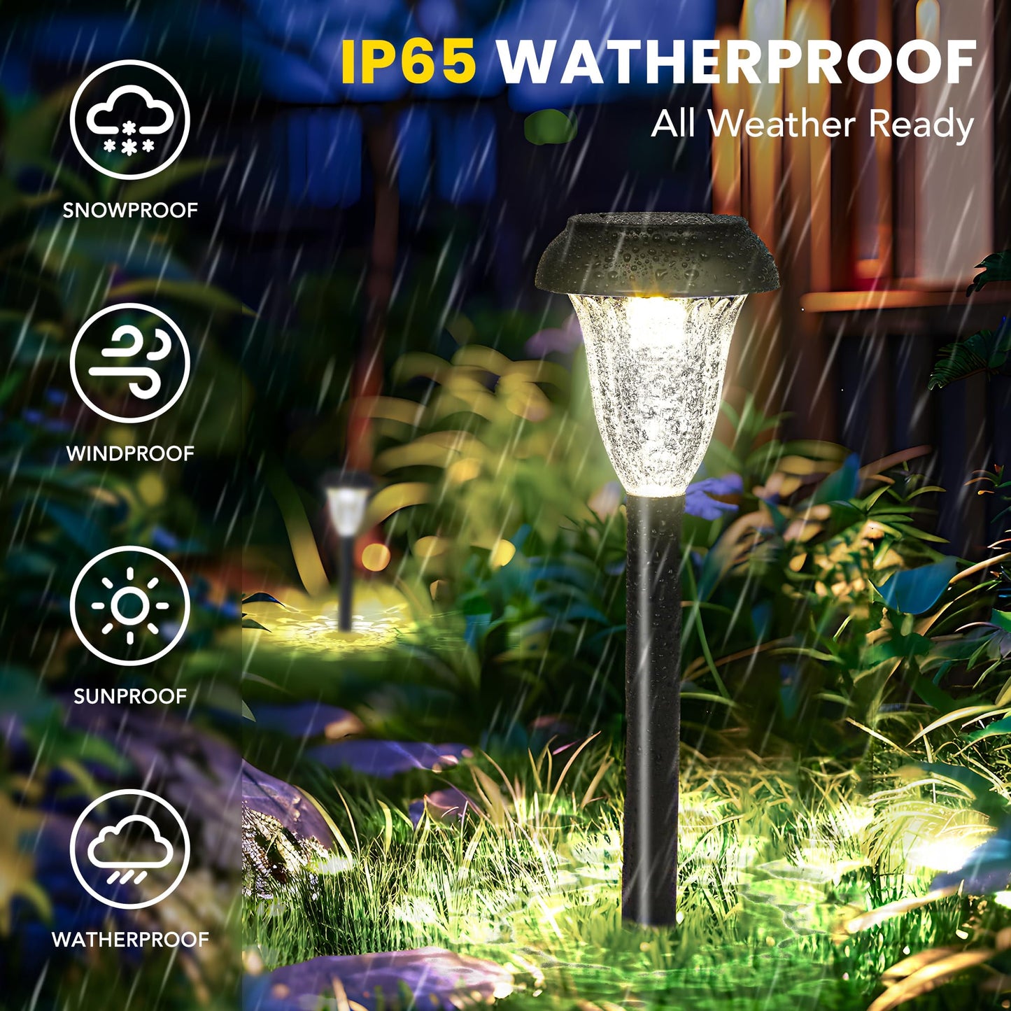 GIGALUMI 12 Pack Solar Light Outdoor Waterproof, Cool White Pathway Lights Solar Powered, Landscape Lighting, Garden Lights for Decor, Patio, Garden, Yard, Pathways, Walkway