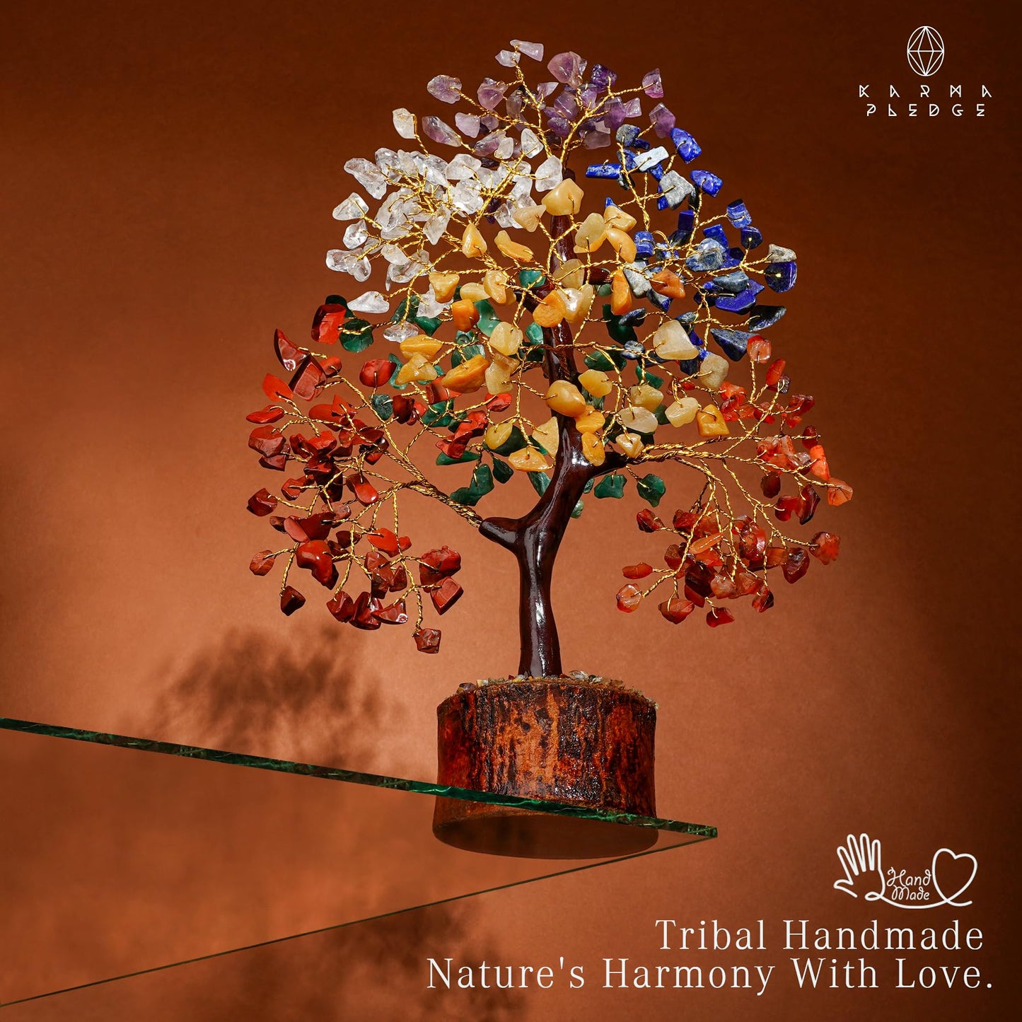 Crystal Tree of Life 7 Chakra Healing Crystal Trees for Home Decor, Office Desk Decor, Boho Decor, Handmade Bonsai Trees for Positive Energy, Money, Good Luck Birthday Gifts for Women, Mom