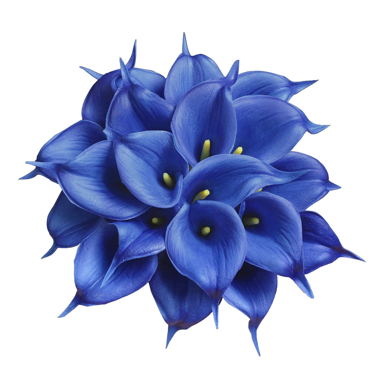 DuHouse 20Pcs Artificial Calla Lily Flower Real Touch Latex Flowers for DIY Wedding Bouquet Party Home Decor (Royal Blue)
