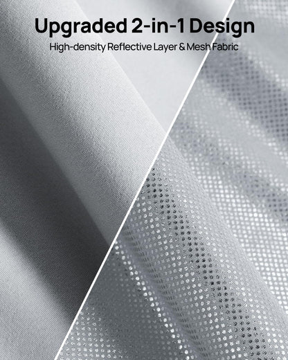 HALOBLK Non-Sag Glass Roof Sunshade with Storage Bag Designed for Model 3, Foldable Sunroof Shade with Heat Insulation Cover for 2021-2023 Model 3 (Gray)