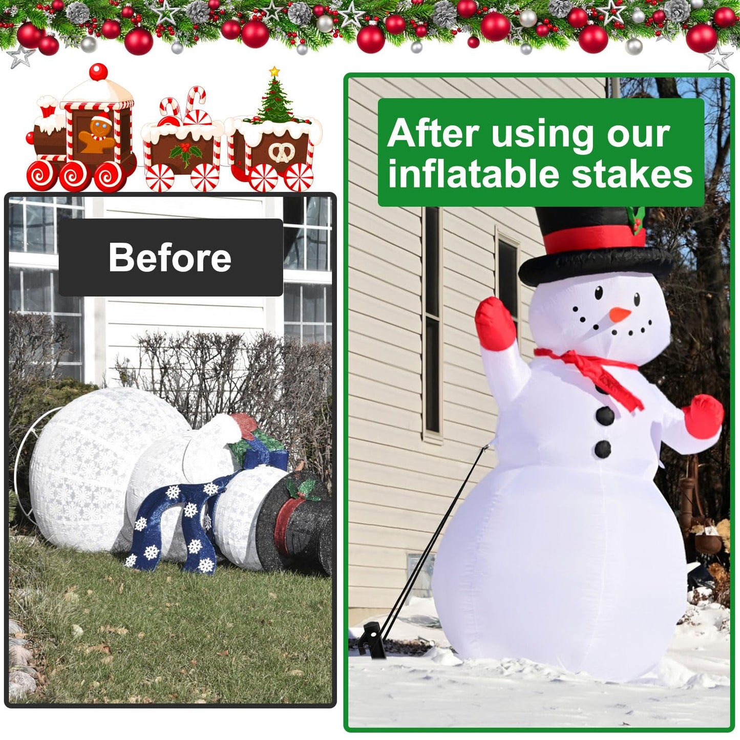 16 Pieces Plastic Inflatable Stakes, 8.7 Inch Inflatable Tent Stakes Replacement Inflatable Stakes for Halloween Christmas Holiday Inflatables Garden Decorations (16, Black)