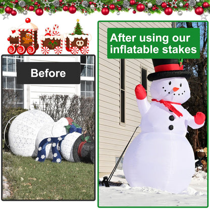 16 Pieces Plastic Inflatable Stakes, 8.7 Inch Inflatable Tent Stakes Replacement Inflatable Stakes for Halloween Christmas Holiday Inflatables Garden Decorations (16, Black)