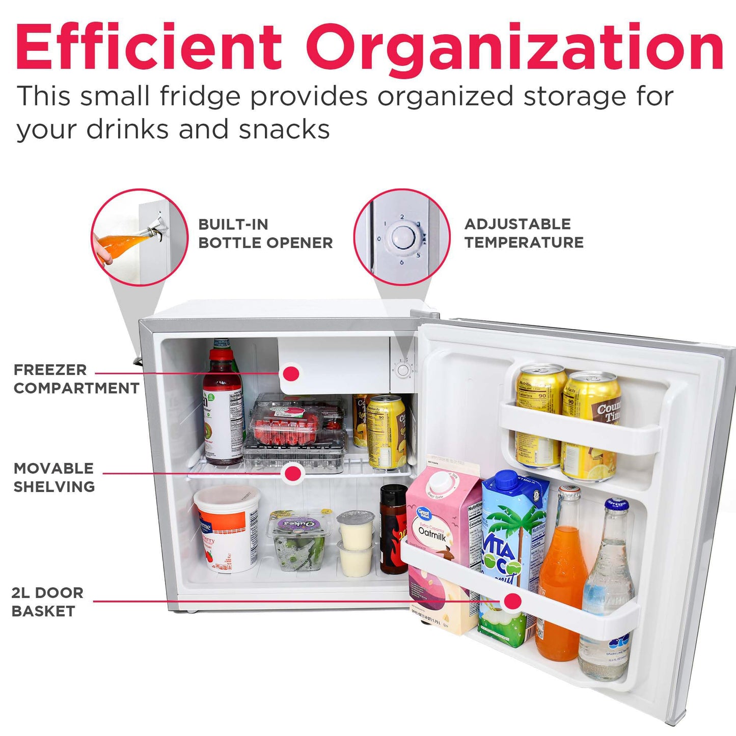 Frigidaire EFR176 Retro Compact Fridge with Chiller Mini Refrigerator with Built-in Bottle Opener for Office, Bedroom, Dorm Room or Cabin, 1.6 cu ft 16" D x 18" W x 18.5" H, Moonlight