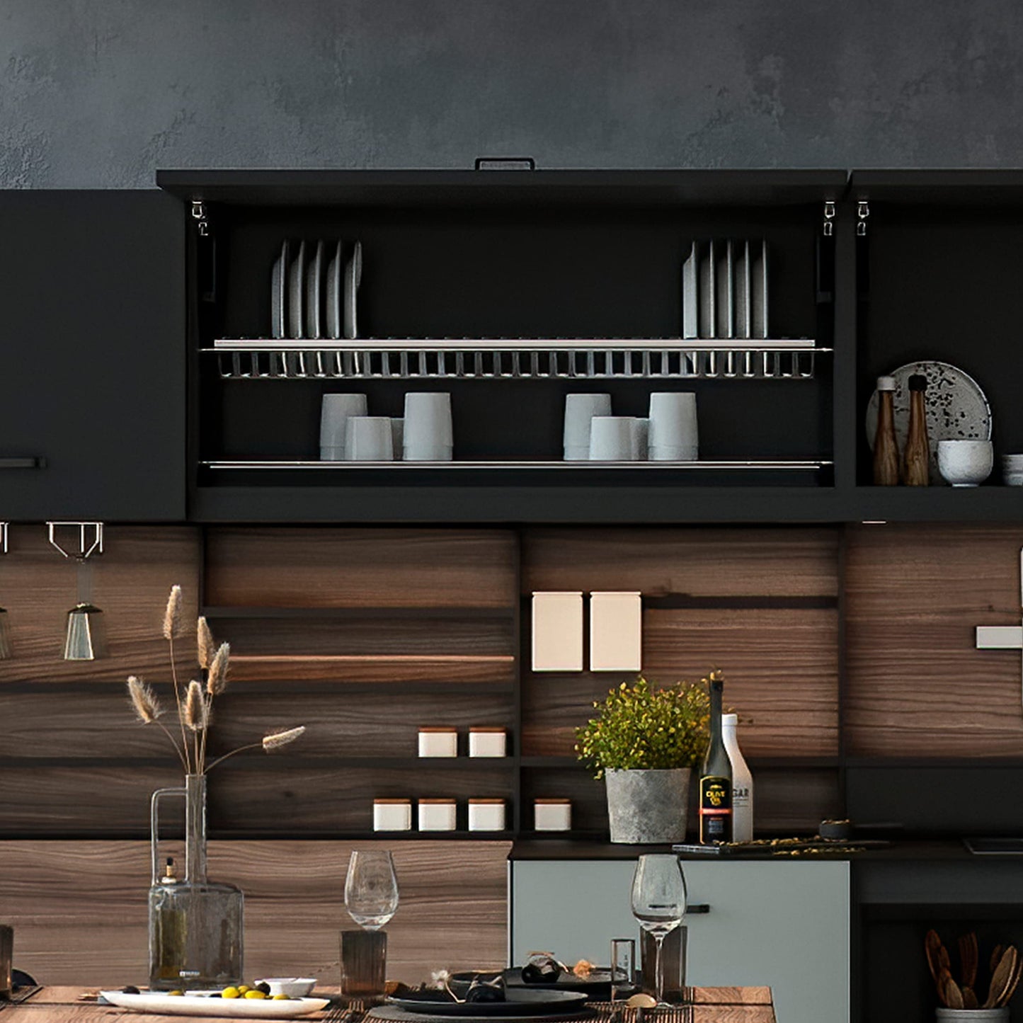 Emuca - Stainless Steel Dish Drying Rack for Standard 50 cm Width Kitchen Cabinet, Inner Width Module 435-470 mm