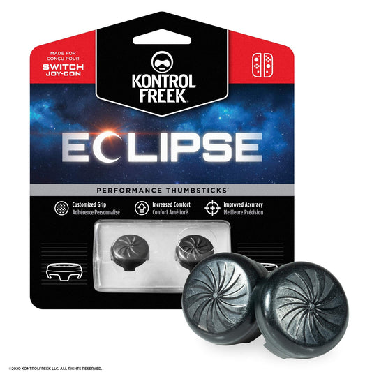 KontrolFreek Eclipse for Nintendo Switch Joy-Con and Switch Lite | 2 Performance Thumbsticks | 2 Low-Rise Convex | Black