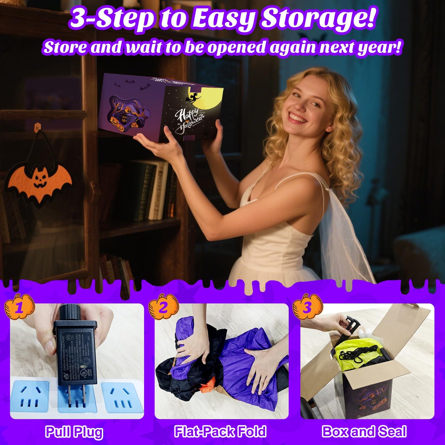 Danxilu 6 FT Halloween Inflatables Outdoor Decorations, Halloween Inflatable Witch Hat Built-in LED Lights Blow Up Yard Decoration for Decor Outside Holiday Party Garden Lawn