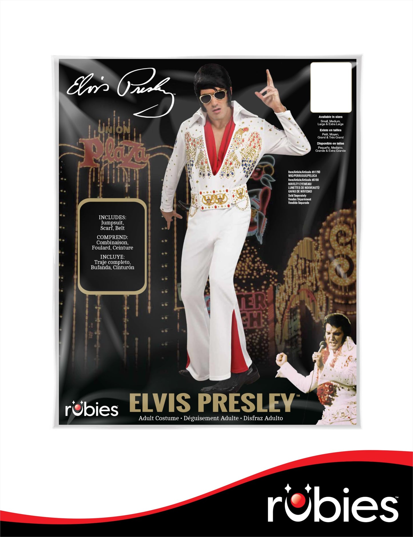 Rubies Elvis Presley: Elvis Presley Costume for Adults, Men's Large
