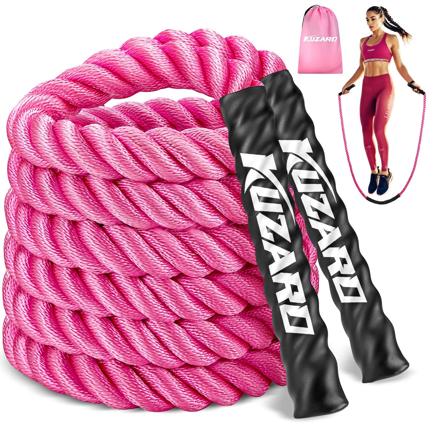 KUZARO Jump Rope, Weighted Jump Rope for Women, Heavy Jump Ropes for Fitness, Home Gym Exercise Equipment, Adult Skipping Rope for Improve Strength, Weight Loss, Boxing Training,Total Body Workout Equipment