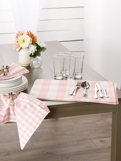 DII Gingham Check Tabletop Collection, Pink, Placemat Set