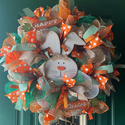 Leecogo Easter Ribbon Wired,2 1/2”x10 Yard,Orange Polka Dots Ribbon for Easter, Christmas, Wreath, Spring, Summer, Wedding, Baby Shower, Birthday