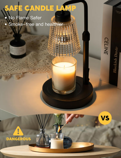 GODONLIF Candle Warmer Lamp with Timer Dimmable, Birthday Gifts for Women Mom, House Warming Gifts New Home Decor, Wax Melt Warmer for Jar Candles with 2 Bulbs