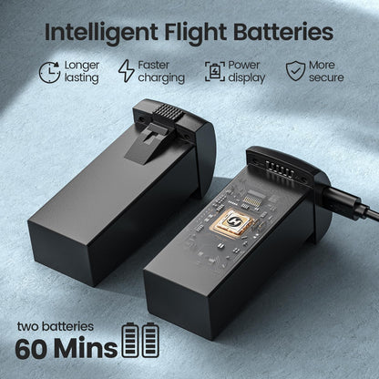 Holy Stone GPS Drone With 4K EIS Camera For Adults, HS175G 249g Foldable RC Quadcopter With Auto Return, Follow Me, 60 Mins Flight Time, Battery Fast Charge, Headless Mode, Upgraded HS175D