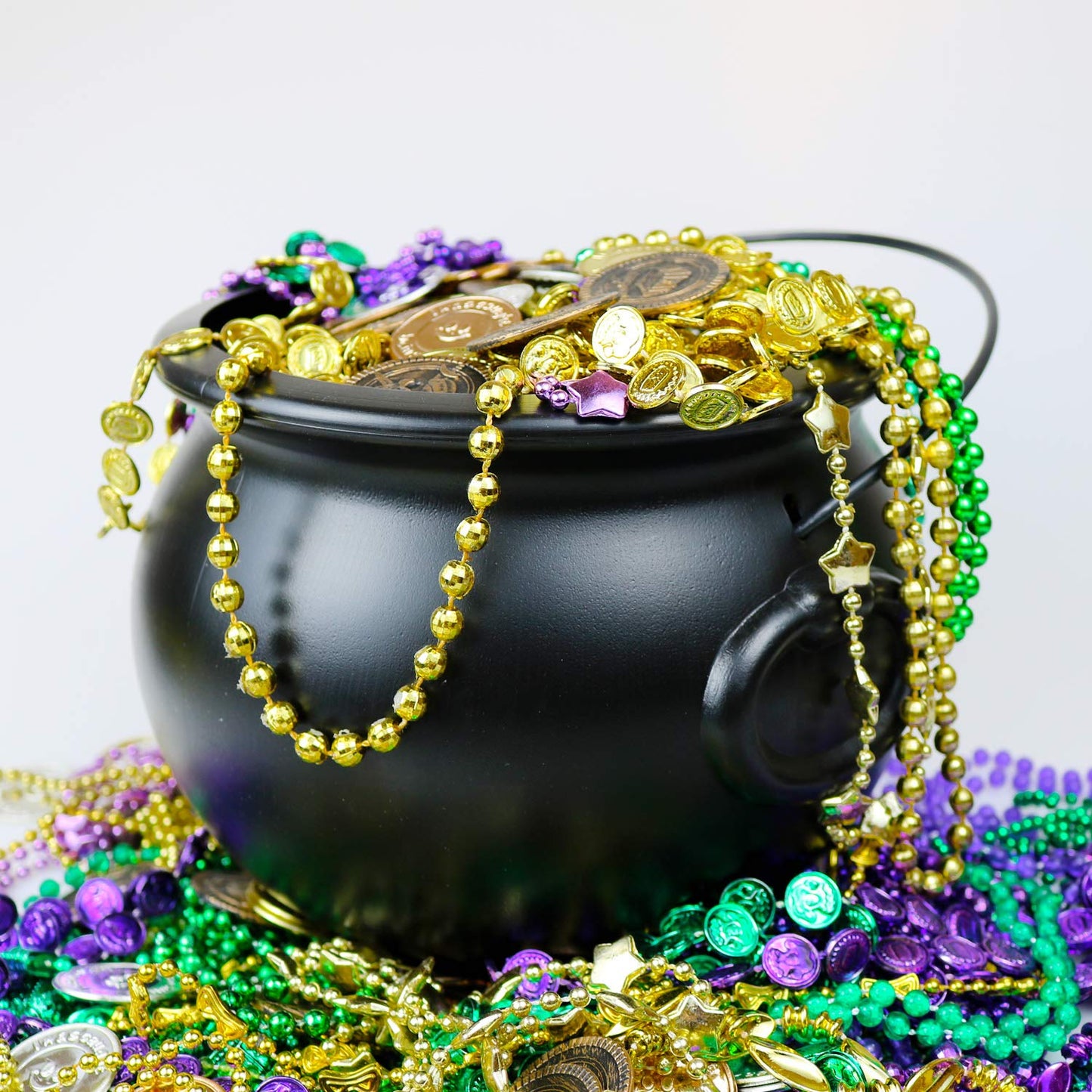 GiftExpress 8" Black Cauldron Bucket – Halloween Candy Bowl, Trick or Treat, St. Patrick's Pot of Gold Decor, Witch Kettle for Party Supplies