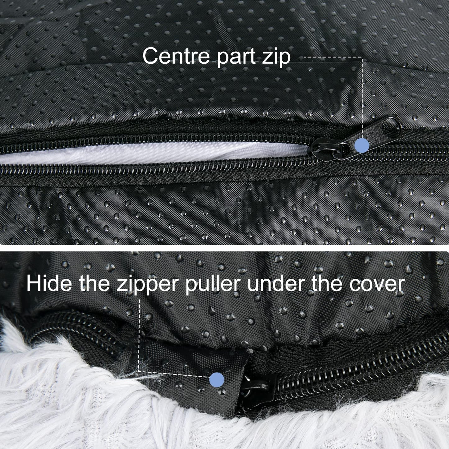 Donut Dog Bed Extra Large Washable - Anti Anxiety Calming Cosy Fluffy Plush Puppy Kitten Round Super Soft Snuggle Pet Cat Beds for Indoor Cats: Light Grey 80cm