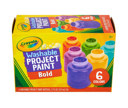 Crayola Washable Kids Paint (6ct), Essential Preschool Supplies, Paint Set for Kids, Must Have Arts & Crafts Supplies, Nontoxic, Preschool Learning Activities for Toddlers