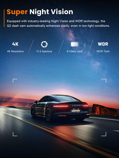 galphi 4K Dash Cam Front, Built-in 5G WiFi, 64GB Card Included, Dash Camera for Cars, Mini Dashcam with Super Night Vision, Loop Recording, G-Sensor, 24 Hours Parking Monitor, Support 256GB Max