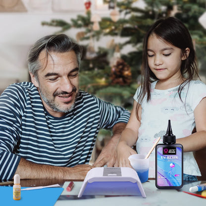 LET'S RESIN UV Resin,200g Low Viscosity Crystal Clear Ultraviolet Thin Epoxy Resin, Quick-Curing&Low Shrinkage UV Glue Kit for Crafts, Jewelry Making, Casting