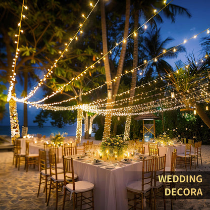 JMEXSUSS 168FT 600 LED Christmas Lights Outdoor Waterproof 8 Modes Indoor String Lights for Outside Warm White Christmas Tree Lights Plug in for Bedroom Wedding Party Holiday Classroom Decorations