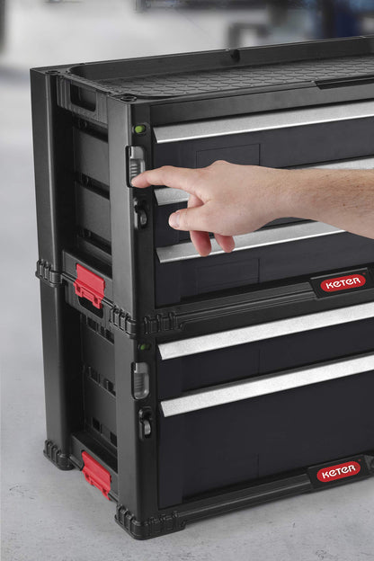 Keter 240762 5 Drawer Modular Garage & Tool Organizer, Black
