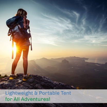 2 Person Camping Tent with Rain Fly and Carrying Bag - Lightweight Outdoor Tent for Backpacking, Hiking, or Beach Use by Wakeman Outdoors (Blue)