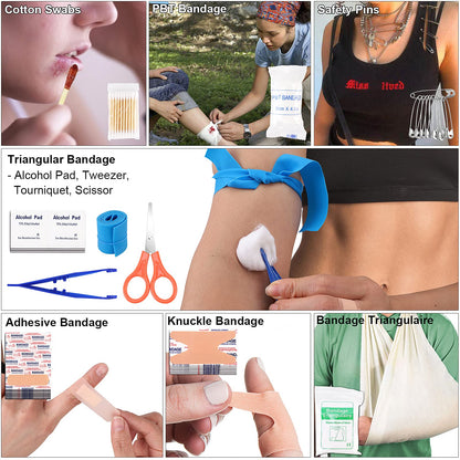 Gift for Father's Day Men Dad Husband,142 Pcs Survival Kit and First Aid Kit, Professional Emergency Kits Survival Gear and Equipment with Molle Pouch, for Men Women Camping Outdoor Adventures