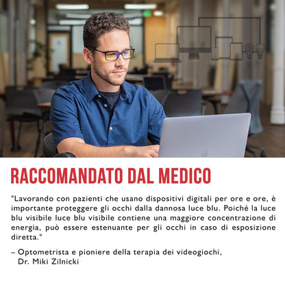 GUNNAR - Premium Gaming and Computer Glasses - Blocks 65% Blue Light - SheaDog, Mercury, Amber Tint