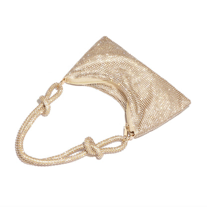 YUWITA Rhinestone Purse for Women Evening Bag Glitter Sparkly Mini Handbags (Gold)