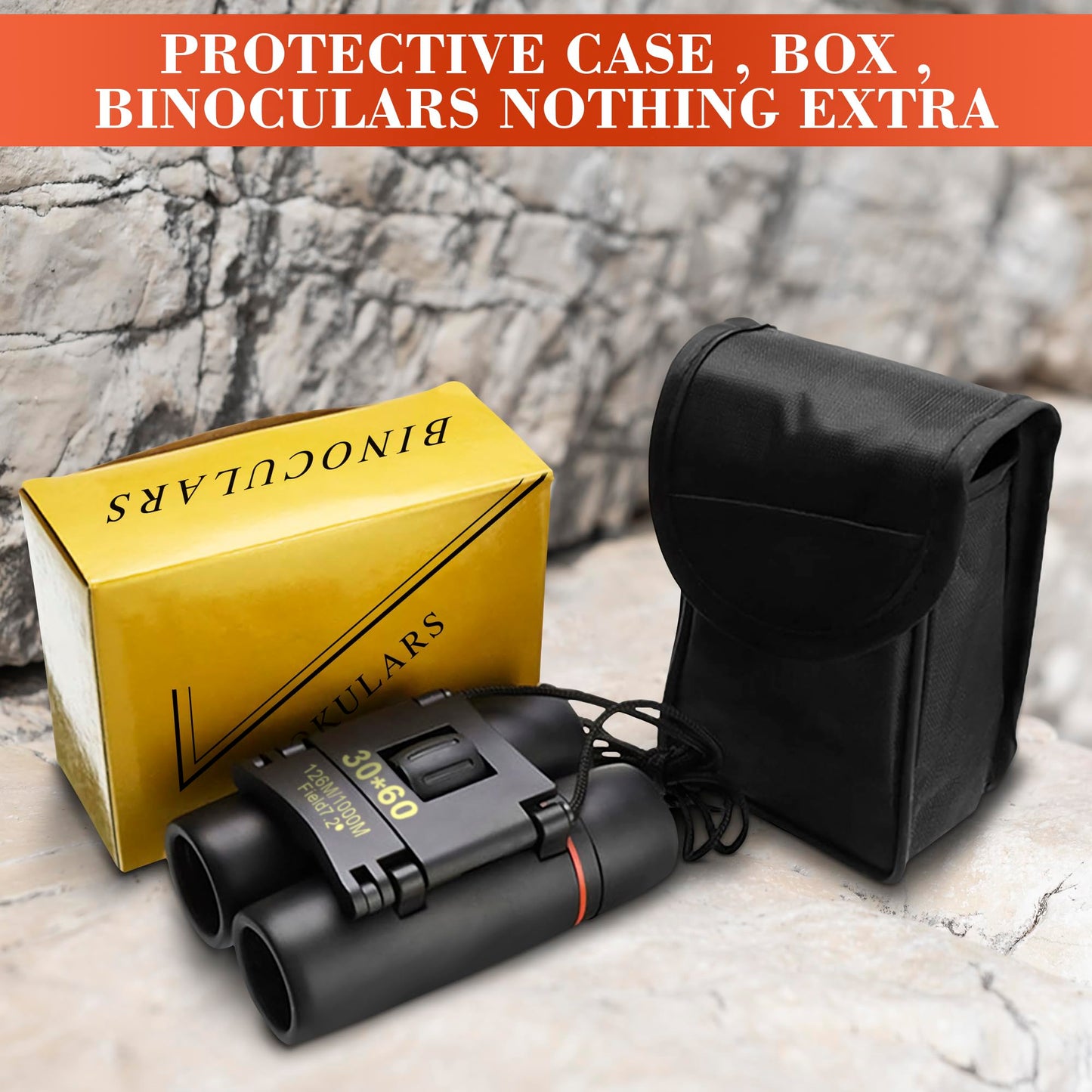 30x60 Travel Binoculars for Bird Watching – Small Binoculars for Adults with 126M/1000M Wide Field of View, 7.2° Angle & Storage Bag – Designed for Hiking, Birdwatching, and Outdoor Adventures