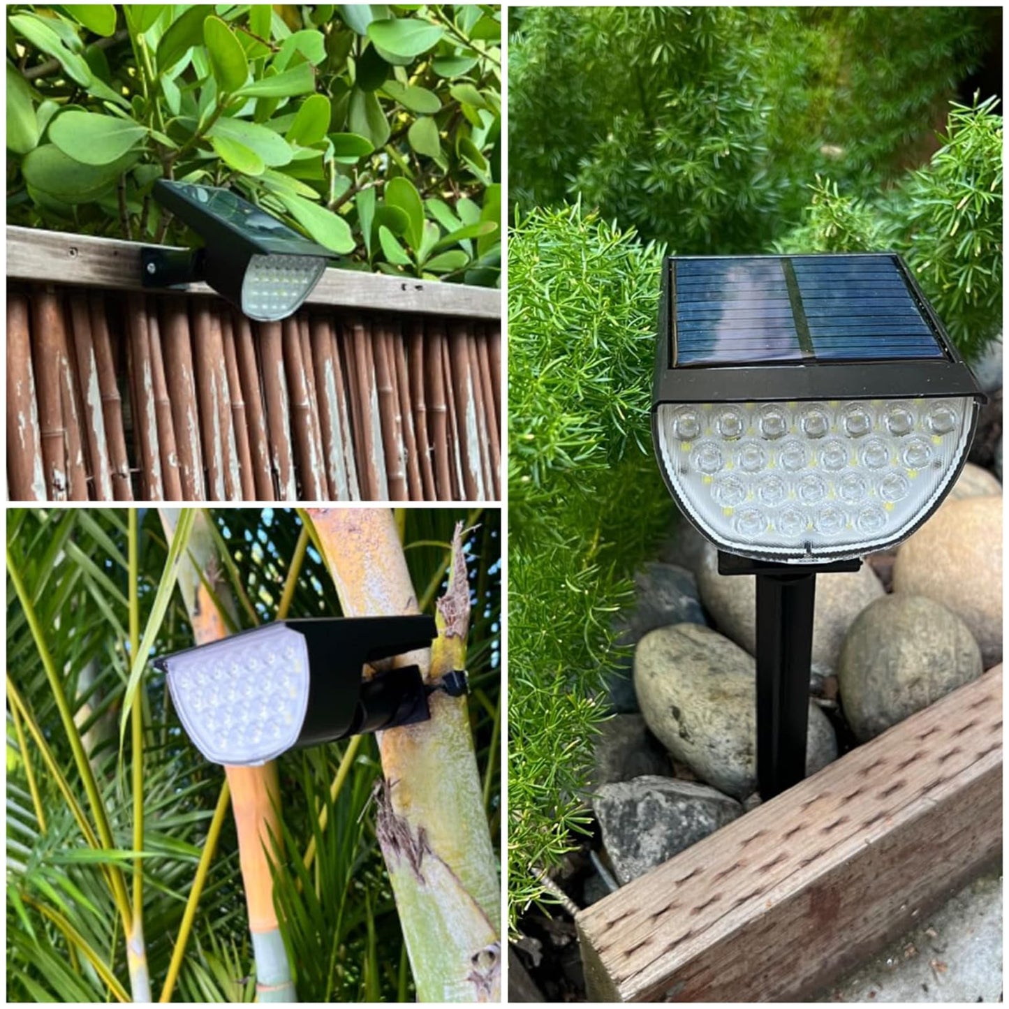 GKGG Solar Lights Outdoor Waterproof IP65, 76 LED 3 Lighting Modes Solar Spot Lights Outdoor Yard Garden Landscape Pathway (Warm White, 4 Pack)