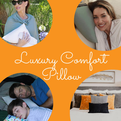 Happyluxe Odyssey Travel Pillow for Long Flights - Soft, Small, Alternative to Down and Memory Foam. 17 x 13in - Made in The USA, Sage Green Airplane Pillow for Adults Sleeping, Camping or Nap