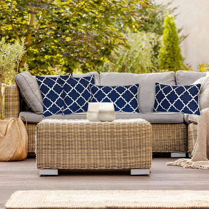 JMGBird Outdoor Waterproof Lumbar Pillows Set of 2 with Insert 12x20 Inch for Patio Furniture