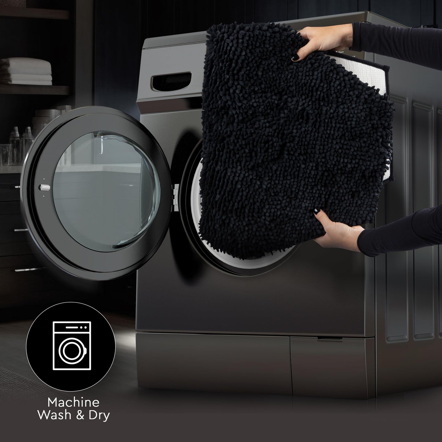 Gothic Curiosities Chenille Coffin Bath Mat - 32x20 Inch Coffin Rug, Soft, Thick, Water Absorbent, Machine Washable with Non-Slip PVC Backing - Spooktacular Gothic Bathroom Mat