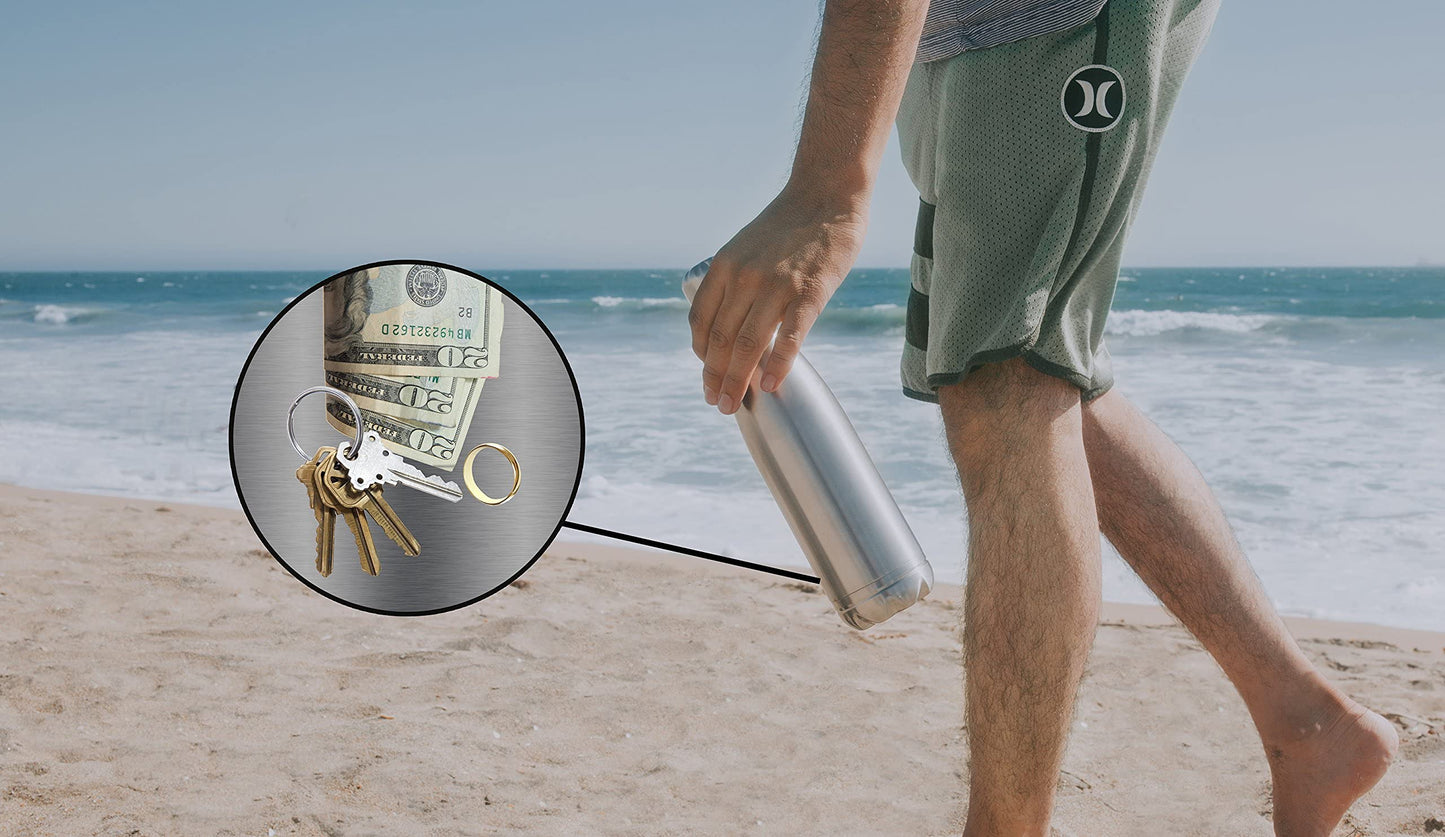 Diversion Water Bottle Can Safe by Stash-it, Stainless Steel Tumbler with Hiding Spot for Money, Discreet Decoy for Travel or at Home, Bottom Unscrews to Store your Valuables