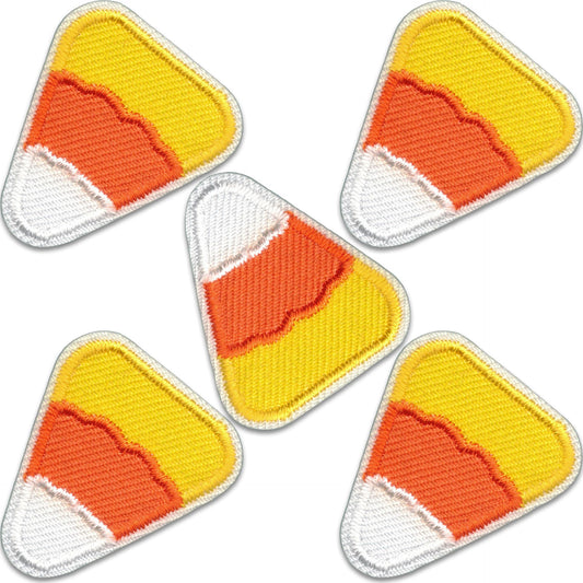 Laughing Lizards Candy Corn Patches (5 Pack), Halloween Iron On Patch Appliques, Spooky Iron-On, Glue On, or Sew On to Clothing, Hats, Backpacks, Jackets, Pants, & Accessories (Candy Corn)