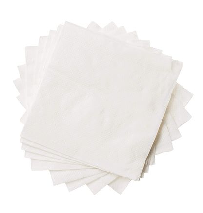 Crystalware, 500 Pack White Beverage Paper Napkins, 1 Ply Cocktail Napkins, For Restaurant, Bar or Home use
