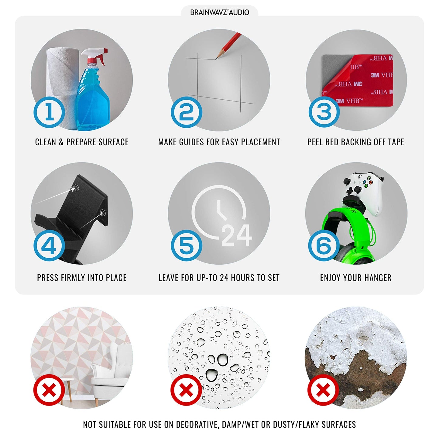 Colossus - Gamepad Controller & Headphone Hanger Holder - Designed for Xbox ONE, PS4, PS3, Dualshock, Switch, PC, Steelseries, Steam & More, Black by Brainwavz