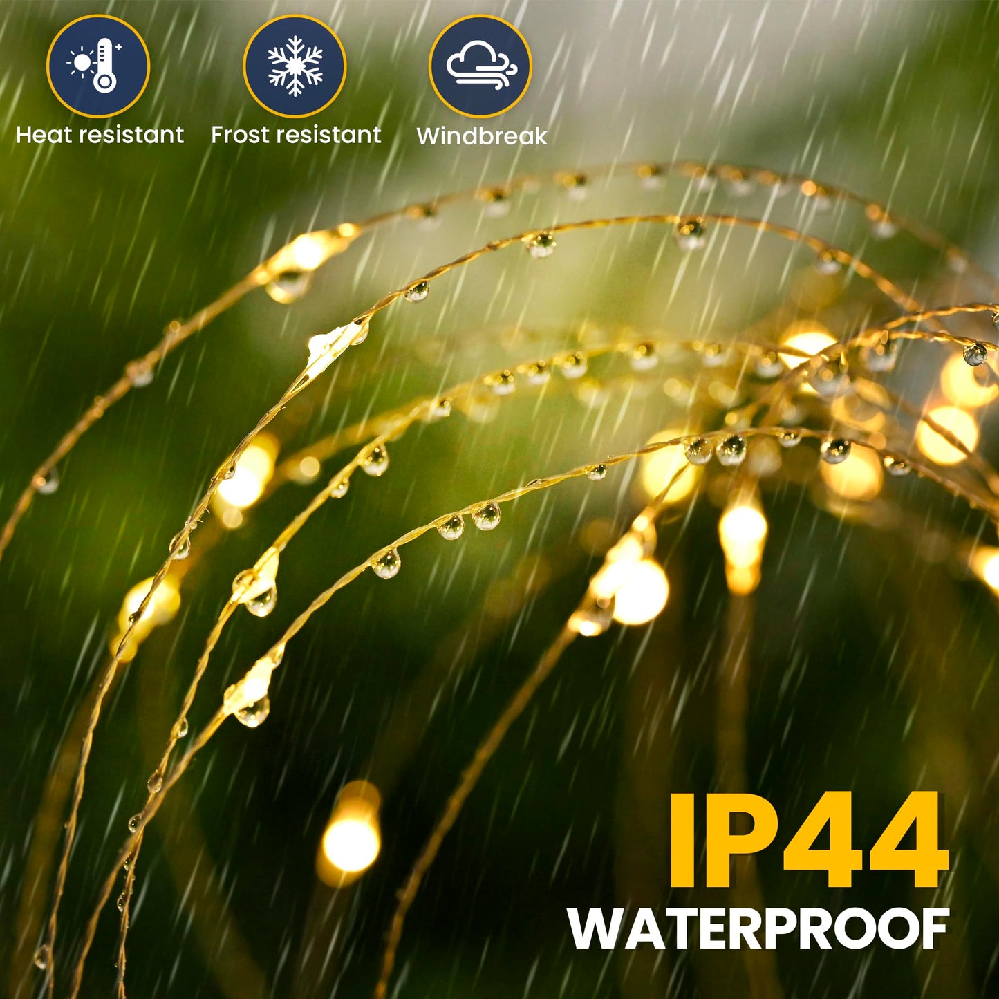 GIGALUMI Garden Outdoor Decor Lights 120LED 2Pack, Solar Garden Lights for Yard Outside Fairy Decorative,Solar Powered for Yard Pathway Flowerbed Planter Balcony Patio Decor Christmas（Warm White）