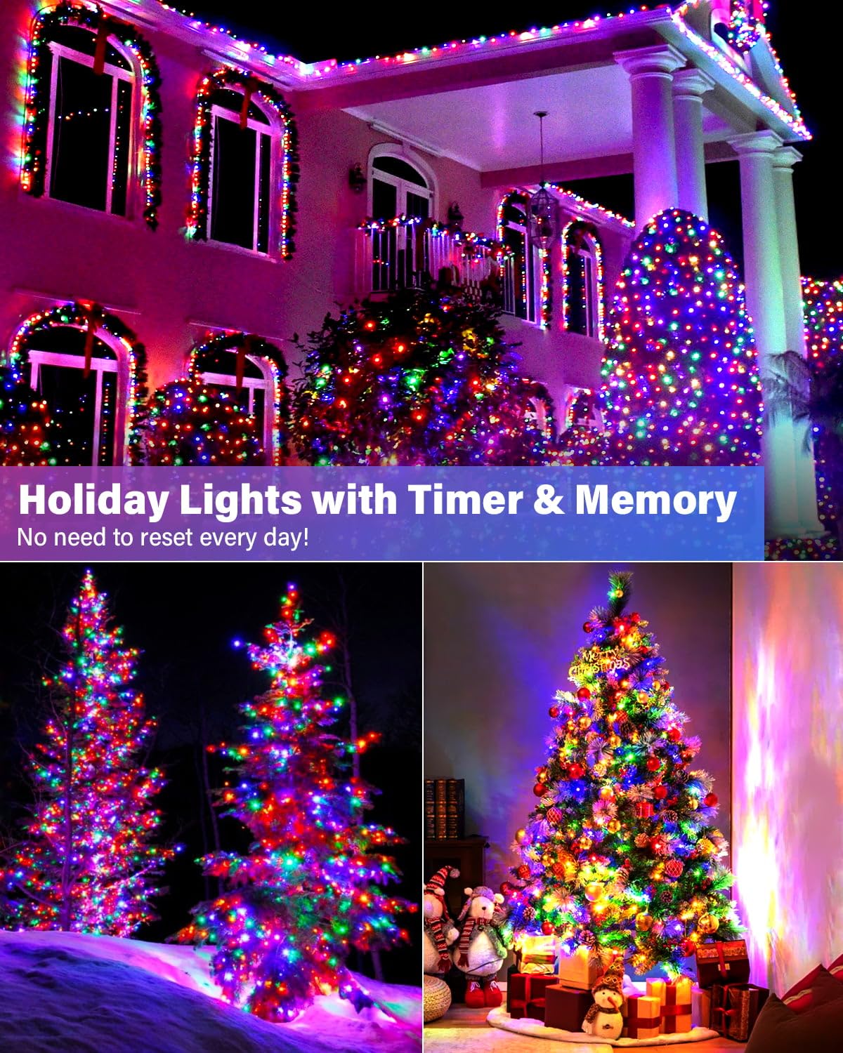 50FT Smart Halloween Party Lights - APP Controlled RGB String Lights with Music Sync, DIY Spooky Effects (Orange/Purple/Green), USB Powered for Indoor Haunted House, Porch & Yard Decor