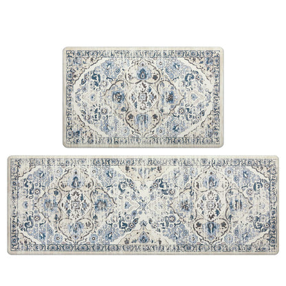 Ileading Anti Fatigue Kitchen Rugs Sets of 2 Cushioned Kitchen Mats for Floor Waterproof Kitchen Mat Set Non Slip Comfort Standing Mat for Kitchen, Office, Sink, Laundry