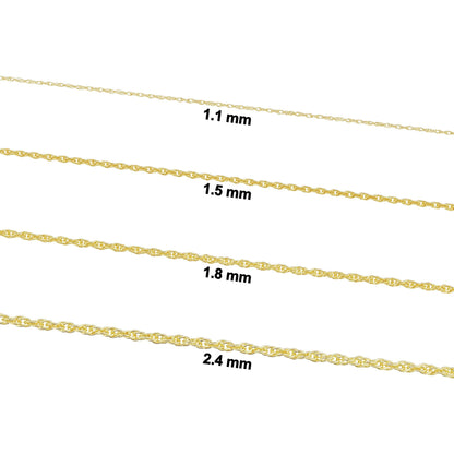 Kooljewelry Yellow Gold Plated Sterling Silver Replacement Rope Chain Necklace (1.1 mm, 20 inch)