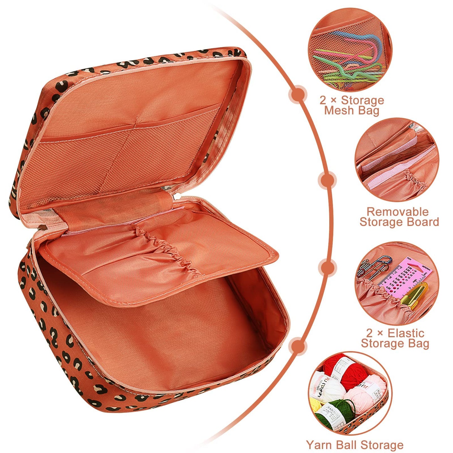 Coopay Crochet Kit Beginners Crochet Hook Set with Crochet Yarn,58PCS Portable Crochet Set Ergonomic Crochet Hooks Travel Knitting Crochet Supplies