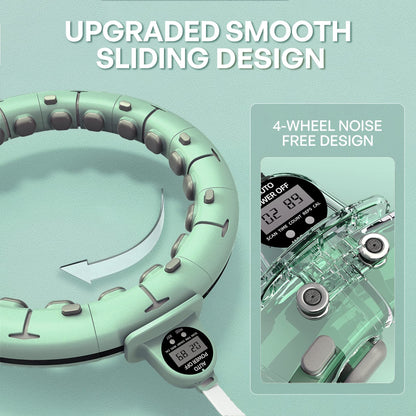 Leann L!fe 11+1 Spare Knots Waist 36" with Counter, Smart Weighted Hula Hoop for Adults Weight Loss, Infinity Hoop, Children Adult Home Outdoor Fitness Exercise, Abdominal Toner, Green