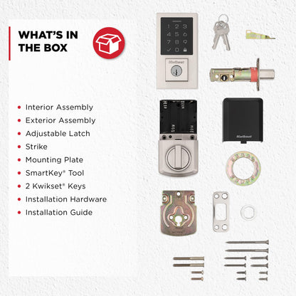 Kwikset SmartCode 270 Keyless Entry Electronic Touchpad Deadbolt Door Lock with Auto-Lock, Custom User Codes, Advanced Security in Satin Nickel Contemporary