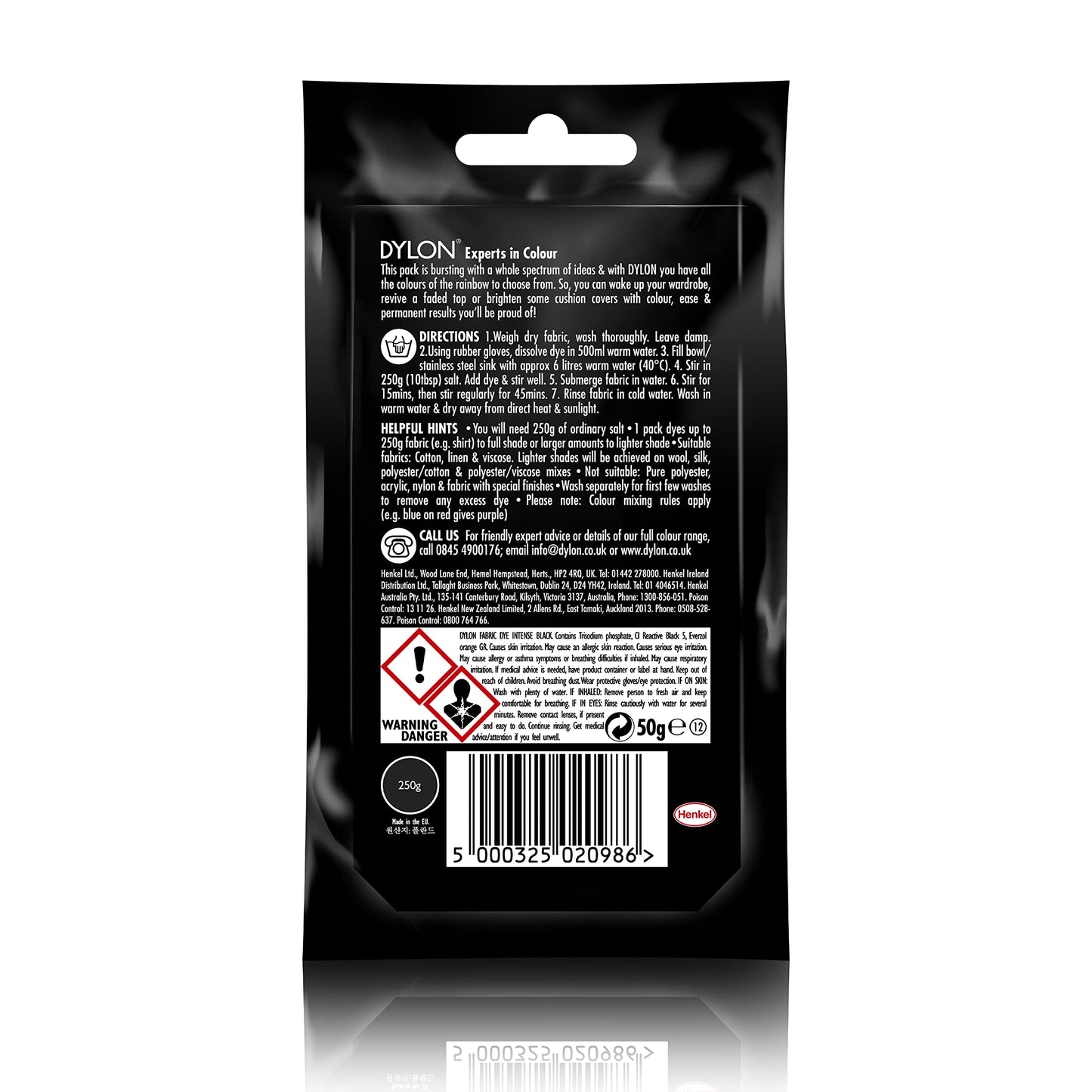 Dylon Hand Fabric Dye Sachet for Clothes & Soft Furnishings, 50g – Tropical Green