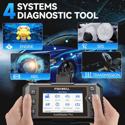 FOXWELL NT614 Elite OBD2 Scanner for ABS SRS Engine Transmission, 5 Reset Functions (ABS Bleeding, Oil, EPB, SAS, Throttle) Code Reader, Battery Voltage Test, WiFi Update Scan Tool, NT604 Upgrade