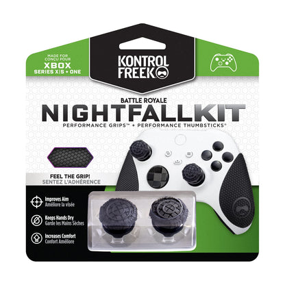 KontrolFreek FPS Freek Battle Royale Nightfall Performance Kit for Xbox One and Xbox Series X Controller | Includes Performance Thumbsticks and Performance Grips | Black