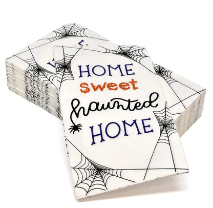 Gift Boutique Halloween Guest Napkins 100 Count Disposable Paper Hand Towels Black Orange Purple for Bathroom Buffet Dinner Haunted Home Party Decor