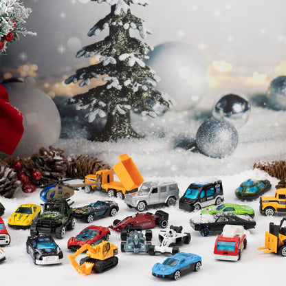 JOYIN 2025 Christmas Advent Calendar, 24 Days Countdown Calendar Diecast Cars Set, Christmas Vehicles Toys for Boys Kids, Classroom Prizes Xmas Gift, Xmas Party Favor Gifts, Advent Calendar Kids