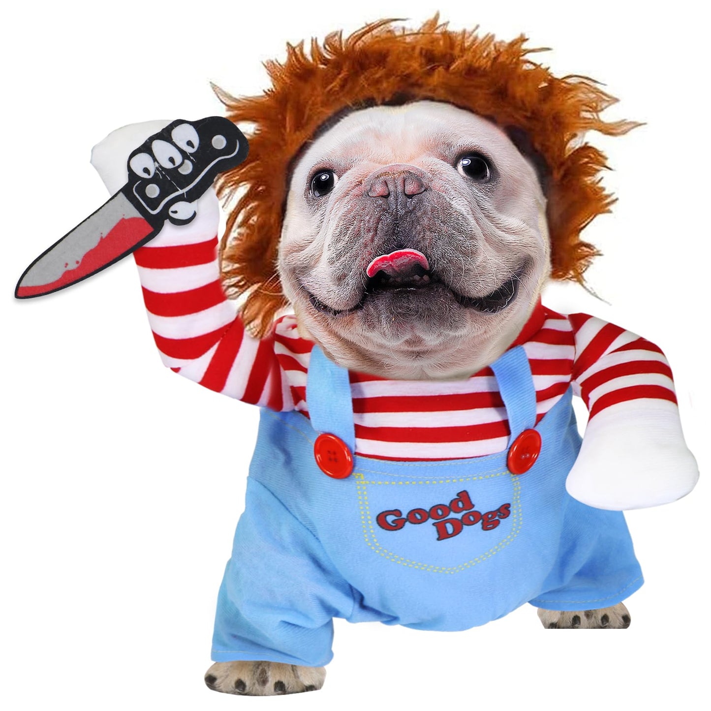 GOYOSWA Dog Halloween Costumes, Pet Deadly Doll Dog Costume Funny Dog Costumes Dog Halloween Costume Clothes for Small Medium Large Extra Large Dogs Pets (Medium)